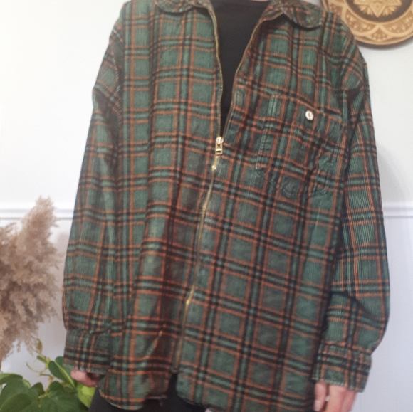 Green and orange corduroy shacket - Picture 4 of 10